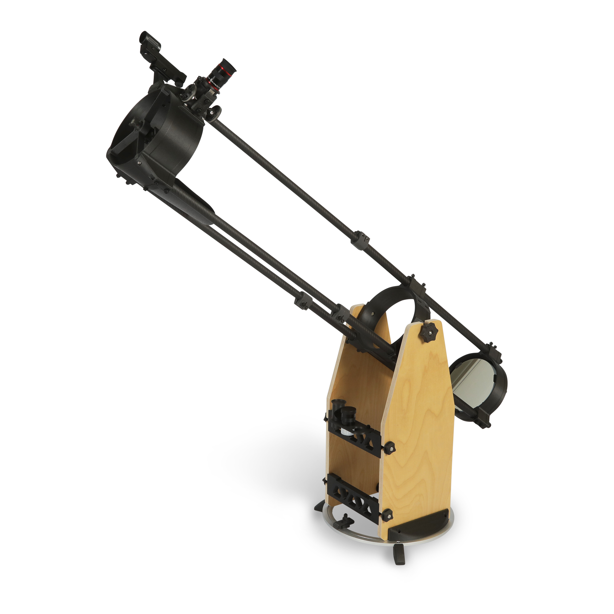 Meridian C160 telescope on its wooden Dobsonian-style stand